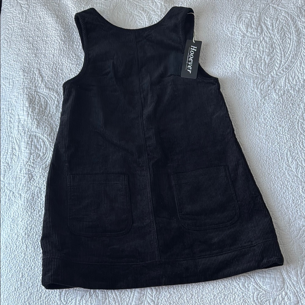 Black Corduroy Sleeveless Dress